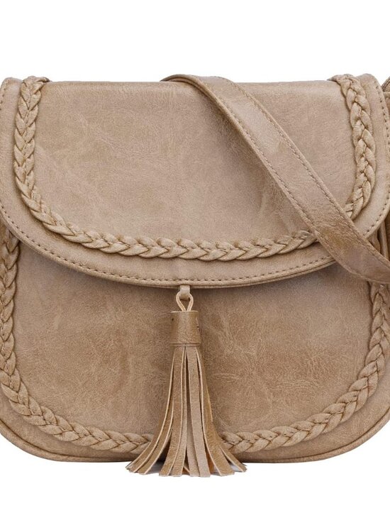Handbags - Casual Crossbody Bag for Women, Small Flap Saddle Purses with Tassel | Adjustabl